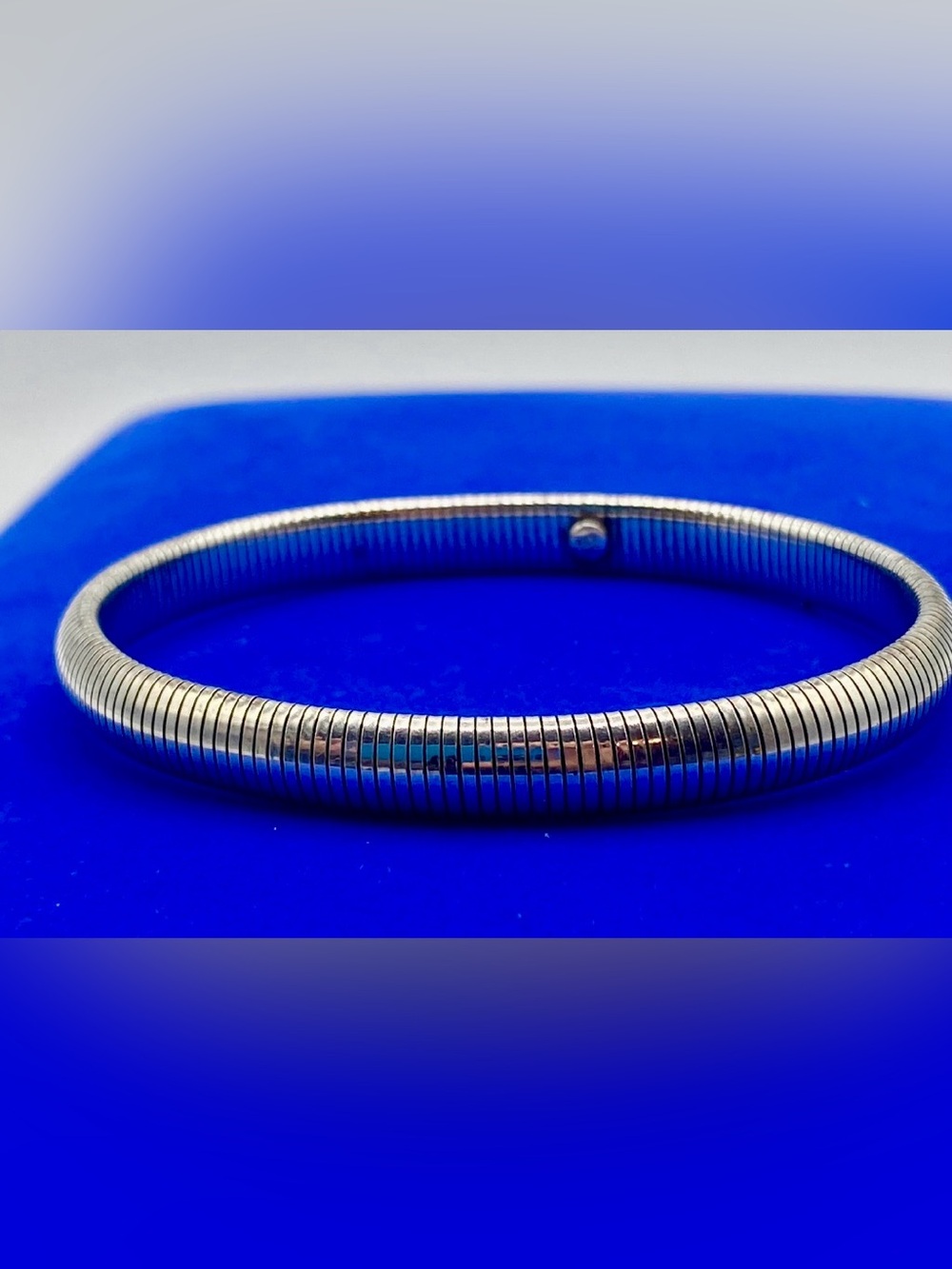 GC Sterling Silver Small Mesh Link Bangle Bracelet